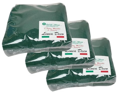 Seat Flor srl® Färgsand för dekoration av vaser 0,5 mm påse med 3 kg (25 färger tillgängliga) (mörkgrön)