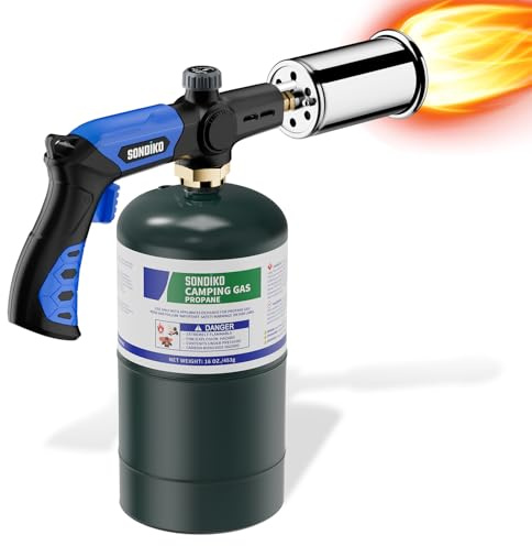 Sondiko Powerful Grill & Cooking Propane Torch L8010, Blue & Black