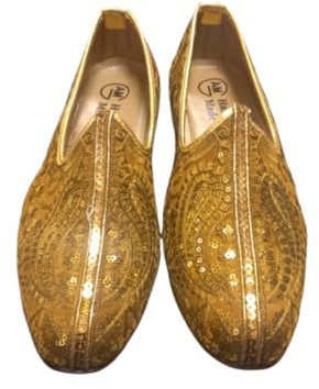 Scarpe da uomo fatte a mano Jutti Mojari Indian Khussa UK_ 7-11, dorato, 40 2/3 EU