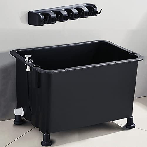 Freestanding Floor Mop Sink with Mop Rack for Laundry Room Basement Shop Slop Sink for Home and Outdoor Use