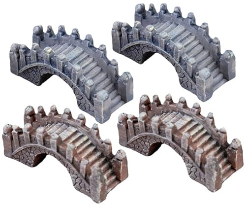 Healvian Lot de 4 ponts miniatures décoratifs miniatures - Petits ponts - Bricolage - Décors miniatures - Accessoires photo - Décorations de jardin