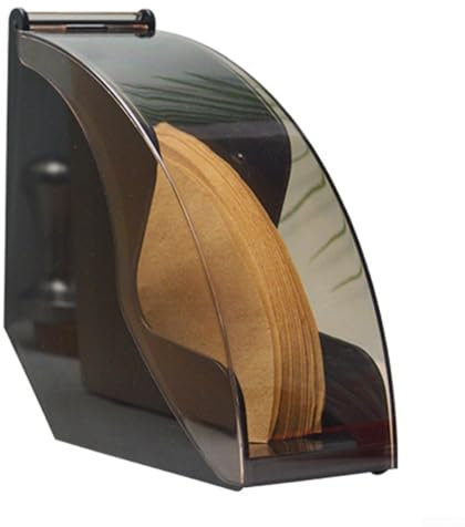 Porta carta filtro caffè in acrilico compatto con coperchio rotante per facilità d'uso (nero)