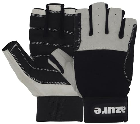 Azure Premium Quality Strong AMARA Black Sailing Enforced Palm Breathable Best Gloves Skiing Riding Running Hiking Fishing Sailing Indoor-Outdoor C/F XSmall-Xlarge (XXL)