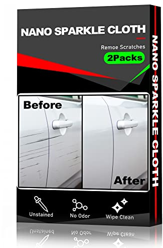 ALASMOYER Paquete de 2 PañOs Nano Sparkle para arañAzos de Coche, Nano Sparkle Cloth MáGico, Repara FáCilmente ArañAzos de Pintura y Manchas de Agua