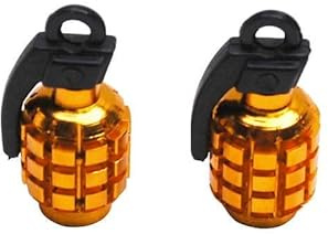 cyclingcolors 2X Tapa de válvula Universal para Coche, Motocicleta, Scooter y Bicicleta Schrader, Amarillo