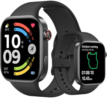 XIAOMI Redmi Watch 6, Reloj Inteligente Mujer y Hombre, Pantalla AMOLED 2.07'', Monitoreo cardíaco, sueño y estrés, 150+ Modos Deportivos, 24 Días de Batería, 5ATM, GPS, iOS & Android, Negro