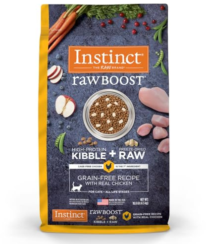 Instinct Raw Boost, Natural Dry Cat Food with Freeze Dried Pieces, High Protein, Grain Free Recipe - Real Chicken, 10 lb. Bag