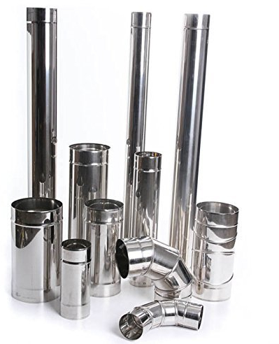 Edelstahl Kaminrohr Ofenrohr Rohr Heizung Rauchrohr Schornstein Abgasrohr Sanierung 250mm 330mm 500mm 1000mm Wandstärke 0,6mm 80mm-200mm wählbar (Ø 180mm, Länge: 1000mm) von rg-vertrieb