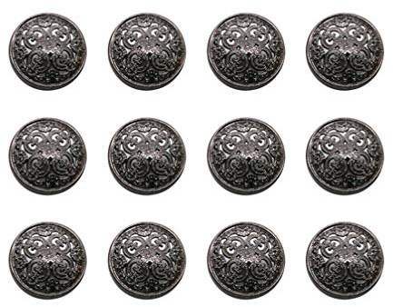 30 botones de metal antiguo vintage con abrigos de vástago, botones de chaqueta, botones de camisa, pantalones, botones redondos de costura para manualidades, 20 mm ( )