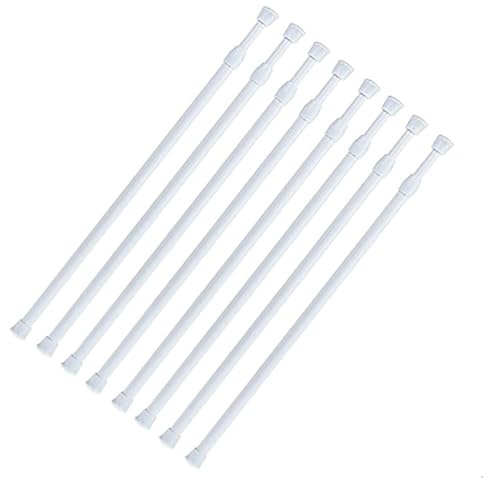 Tension Rods 28 to 48 Inches 8 Pack,Tension Curtain Rod,Spring Tension Rods,Adjustable Extension Spring Rods Closet Rod for Windows,Kitchen, Bathroom,Cupboard,Wardrobe