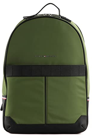 Tommy Hilfiger Herren Rucksack TH Elevated Nylon Backpack Handgepäck, Grün (Mentor Green), Einheitsgröße