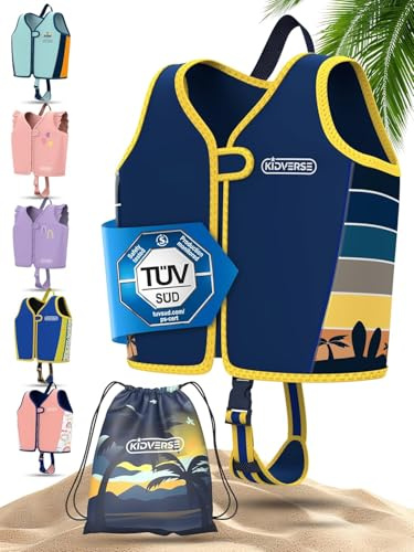 KIDVERSE Gilet Natation Enfant 2 Ans à 3 Ans - qualité certifiée - Aide à la flottaison pour Fille & garçon - Apprentissage Piscine - Gilet Enfant picine