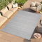 TAPISO Melissa Teppich Outdoor Indoor Grau Flachgewebe Sisaloptik Wetterfest Kurzflor Wohnzimmer Küche Flur Balkon Terrasse ÖKO-TEX 60 x 100 cm