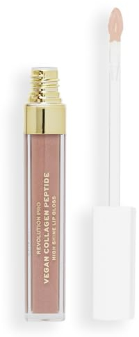 Revolution Pro Vegan Kollagen Peptid High-Shine Lipgloss, Nährt, Polstert Auf & Hydriert Lippen Mit Hyaluronsäure & Vitamin E, Cashmere