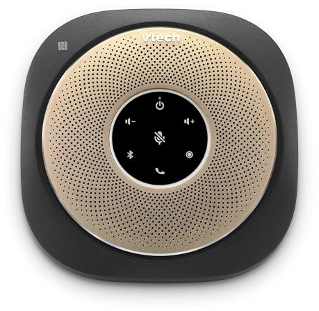 VTech VCS601-2 Bluetooth Conference Speakerphone - 360° Premium Voice Pickup with 6 Microphones, Smart NFC Connect, 24H Call Time with HD Audio, Reverse Charging USB C, Voice Assistant, Home Office