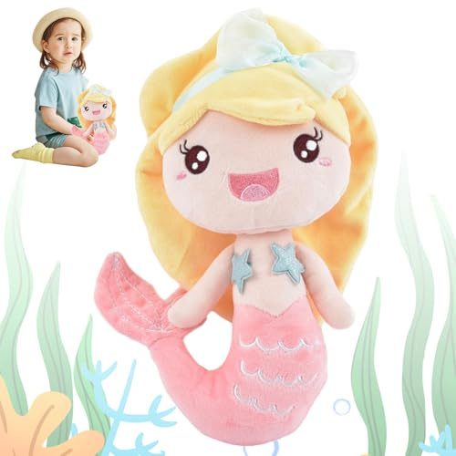 WELLXUNK Meerjungfrau Plüsch Spielzeug, Soft Toys, Kuscheltier, Plushies, Geschenke für Mädchen