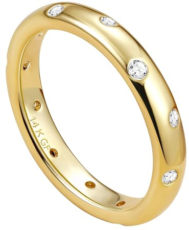 Adramata Gold Filled CZ Statement Knuckle Finger Engagement Promise Wedding Thumb Rings