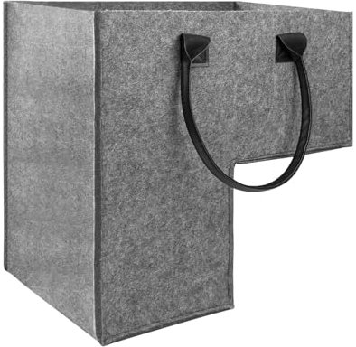 Cesta de fieltro en forma de L para ahorrar espacio, bolsa de almacenamiento con asa, escalera lavable