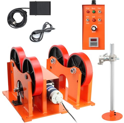 VEVOR Rullo di Collegamento Rulli Giri, 1000KG, Diametro 25-1400mm, Posizionatore Rotante di Saldatura 80-1600 mm/min e Supporto per Torcia di Saldatura per Supporto Attrezzature di Saldatura