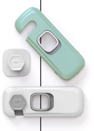 XOXVURI 2 Pcs Securite Placard Enfant Verrous De Réfrigérateur Loquet De Réfrigérateur Pour Enfants Tout-Petits Et Enfants Serrure De Porte De Congélateur Pour Armoires Et Tiroirs