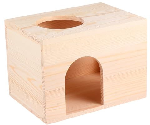 UPKOCH Comedero para Mascotas Cabaña De Troncos Madeja De Cómodo y Transpirable