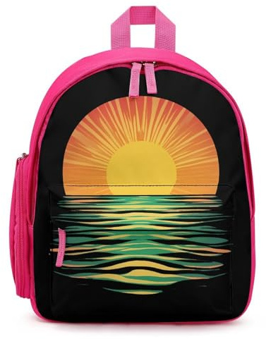 Sunrise Sunset-Sunshines Cute Printed Backpack Lightweight Shoulder Bag Travel Daypack for Camping Picnic Pink-style