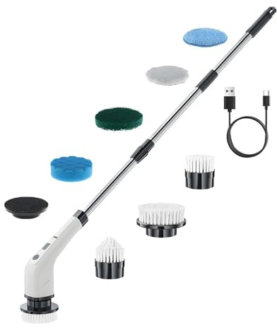 Brosse Électrique De Nettoyage Et Récurage Outil Rotatif Étanche | Brosse Électrique Pour Salle De Bain Pour Carrelage Douche Baignoires Éviers Joints Portes De Cuisine Meubles D