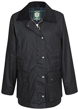 Portmann Womens Ladies Premium Quality Padded Wax Jacket Made in UK (M, Black)