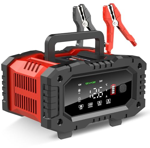YONHAN Battery Charger 20A 12V/24V LiFePO4 Lead Acid Fully Automatic Battery Maintainer, Car Battery Trickle Charger Automotive w/Repair, Winter Mode, for AGM, STD, Gel, Deep Cycle Batteries