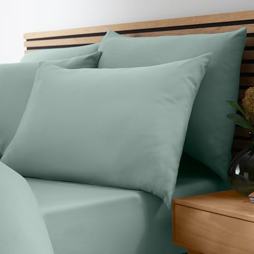 Catherine Lansfield So Soft Non-Iron Single Fitted Sheet Green