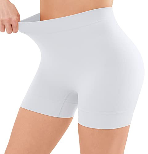 YADIFEN Womens Anti Chafing Shorts Seamless Chub Rub Shorts Boxers Underwear Ultra Soft Safety Short Boyshort for Under Skirt White M