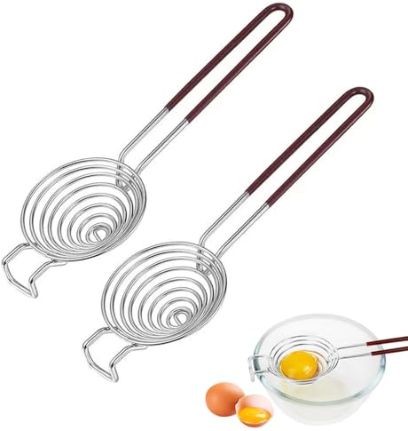2 Stück Eiertrenner Eigelbtrenner - 304 Edelstahl Eitrenner, Egg Separator Leicht zu Reinigender für Küche Backwerkzeug