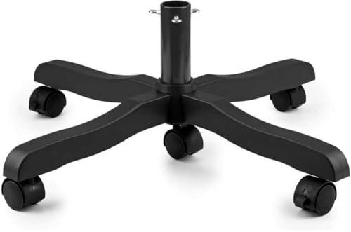 BAKAJI Base per Albero di Natale con Ruote Mobili per Alberi di Natale, Supporto Mobile in Metallo con Rotelle Girevoli a 350°, Attacco Universale con Gancetti di Adattamento