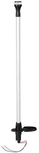 MARINE SYSTEM Boat Telescoping Pole Stern Light with Base, 360 Degrees All Round Led Anchor Light, Height adjustable from 27- 41 for Yacht, Bass boat and Fishing Boat, 10-24 VDC, 1W