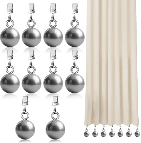 Hoemwarm 10 Pack Outdoor Curtain Weights, Stainless Steel Heavy Duty Curtain Weights Tablecloth Flag Weights Clips for Wind Pergola Patio Gazebo Cabana Outdoor Drapery