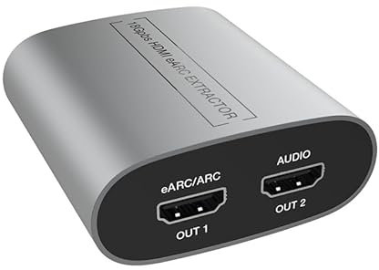 MINLIU Extracteur audio HDMI eARC, extraction audio eARC/ARC 4K @ 60 Hz vers sortie de port audio HDMI, prend en charge PCM 2.0, LPCM 5.1/LPCM 7.1CH, DTS-HD Master Audio