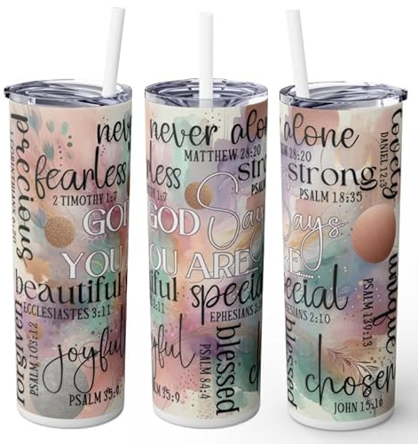 Christian Bible Verses Tumbler Sublimation Transfer, Ready to Press, 20 oz Straight Wrap, Religious Inspirational Transfer for Tumbler, God