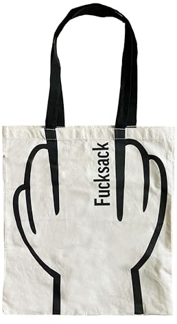 PROlac Beschriftungen Jutebeutel bedruckt – Witziges Fcksack-Design – Robuste Baumwolltasche aus 100% Baumwolle