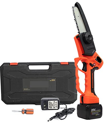 DCDCD 25V Cordless Pruner 40mm Electric Pruning Shear With Reach Extension Pole Electric 5Inch Chain Saw Bonsai Pruning Branch Cutter(Pruner Saw Color Box)