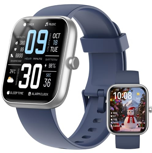 Reloj Inteligente Hombre Mujer Konitee, Smartwatch con Llamadas Bluetooth, 1.83 Pulsera Actividad con Whatsapp Mensajes, 110+ Modos Deportivo, SpO2/Sueño/Pulsómetro, Impermeable IP68 para iOS/Android