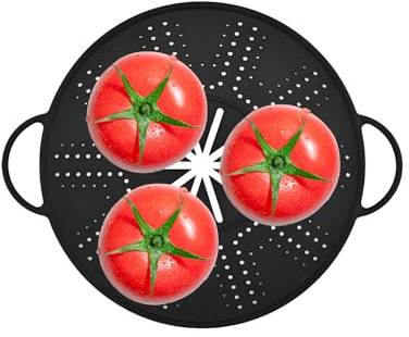 Protección contra salpicaduras de silicona – Tapa flexible resistente al calor, protección alimentaria antiadherente, forma, borde fácil de agarrar con diseño transparente | Ideal para