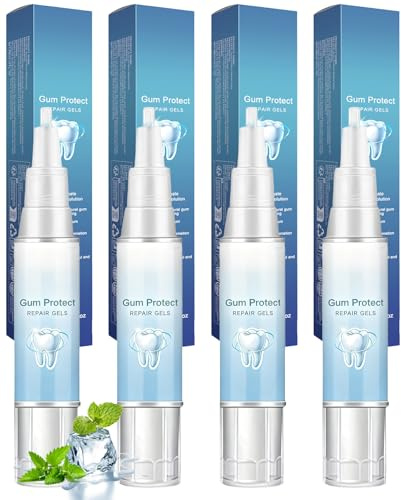 SarMee 4pcs Mullein Gum Repair Gel, Teeth Whitening Essence Pen, Gum Shield Soothing Gel