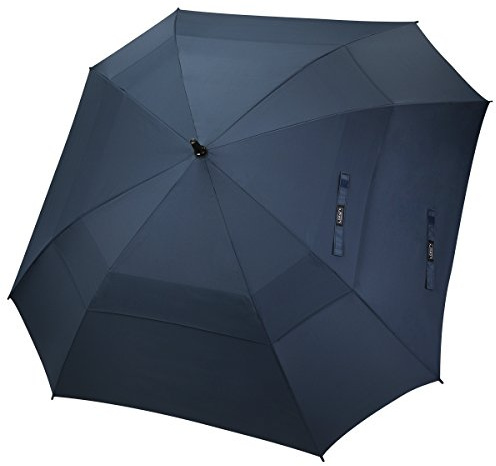 G4Free Grande Parapluie de Golf 62 inch Parapluie Carré Double Canopée Anti Vent Automatique Solide pour Homme Femme