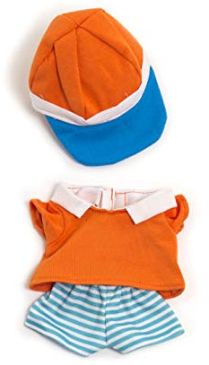 Miniland Set Puppenkleidung 21cm, Polo-Shirt, Kurze Hose und Cap