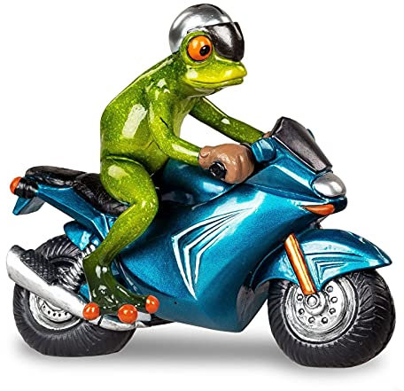 formano lustige Frösche Figur Frosch Motorradfahrer Poly 18 cm