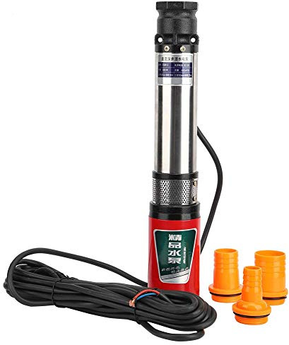 Oumefar Tauchpumpe DC 12V Tiefbrunnen Tauchpumpe Einzelsaug Industriezubehör Wasserpumpe mit 10 Meter Draht