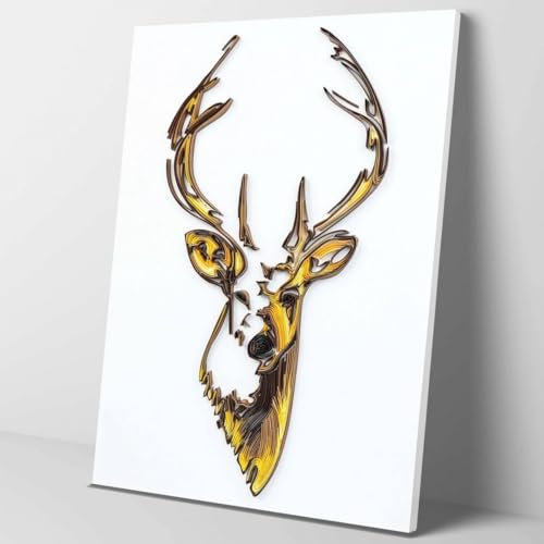 Moments Quilling Set Streifen Geheimnisvoller Hirsch 40x50 cm - Bild Set Quilling, DIY Kinder und Erwachsene, Bilder aus farbigen Papierstreifen, einfach zu gestalten