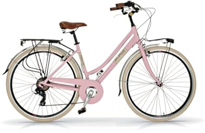 Via Veneto the Original - Vélo pour femme City Bike Elegance Lady 28 Boîte de vitesses à 6 vitesses, taille 50, vélo rétro vintage, fabriqué en Italie, rose Diva | VV605AL