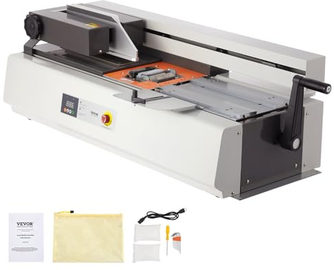 VEVOR Thermobindegerät Thermobindemaschine, Heißklebebindegerät mit 400 Blatt Kapazität, Thermo-Buchbinder, 320 mm Bindungslänge, A3/A4/A5-Dokument mit Fräser, für Büro, Zuhause, Schule Weiß