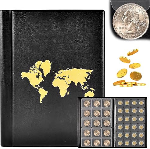 Album per monete da 480 tasche, 2 euro, 33 x 33 mm, per monete in euro, trasparente, per monete da 2 euro